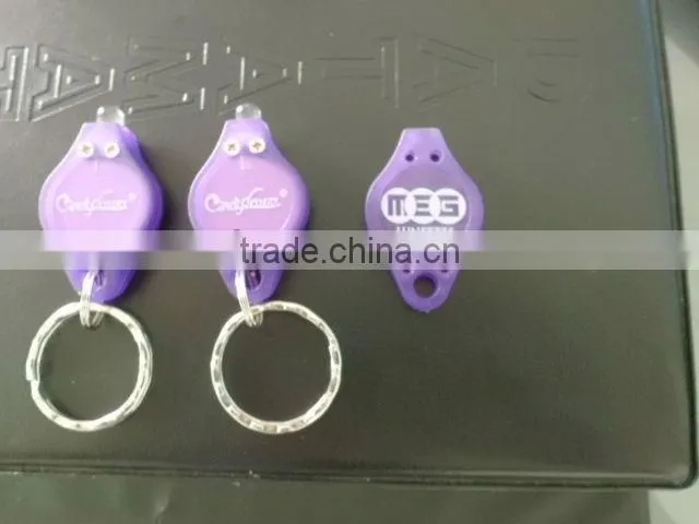 Led Mini Micro Black Keychain Key Ring Super Flash Bright Flashlight White Light