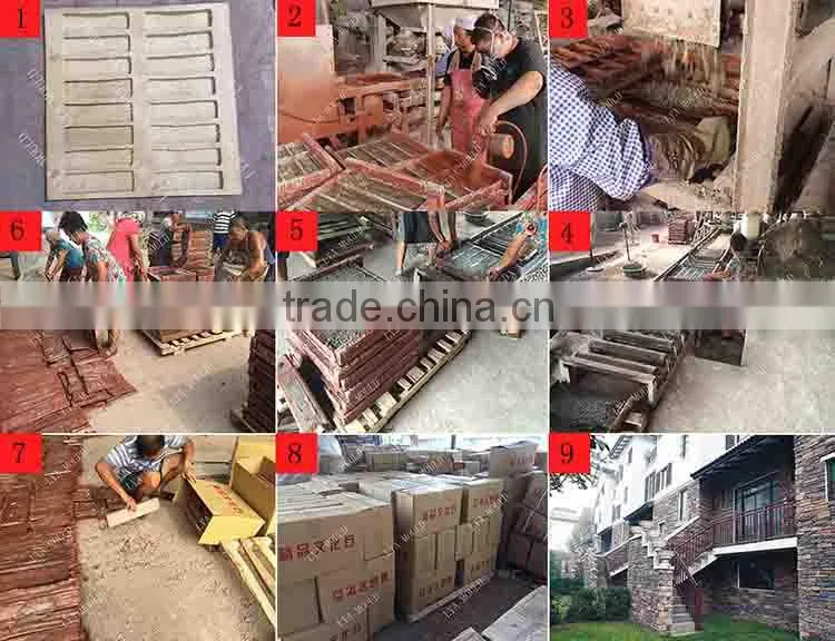 Silicone material manufactured stone veneer panels