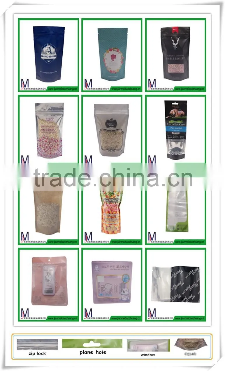 zipper stand up bag/3 sides heat sealedstand up pouch