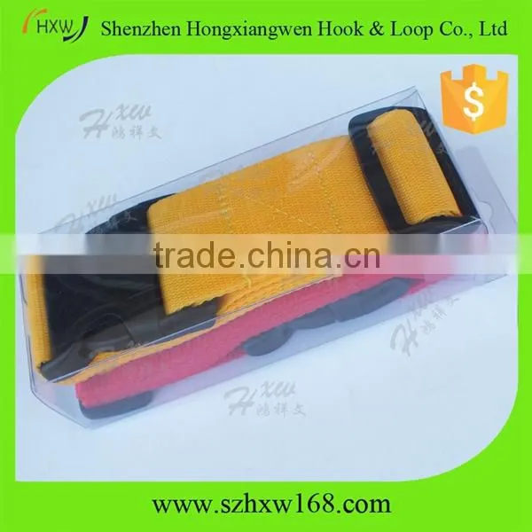 Black custom 2cm*5m adjustable luggage belt with buckle