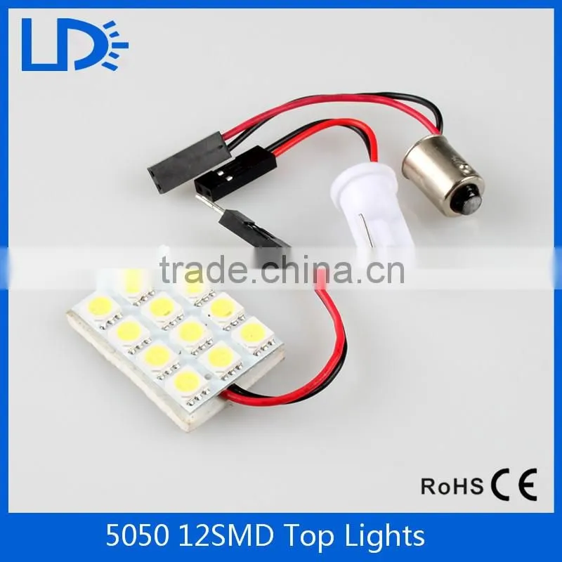 super bright high quality T10 BA9S DC 12v 5050 12smd bus reading light