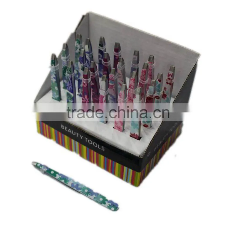 High end package eyebrow tweezers in plastic case