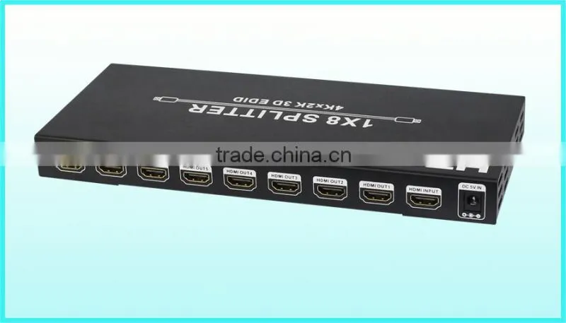 8 Way Hdmi Splitter support 3D 1080P hdmi splitter 1x8 , Latest