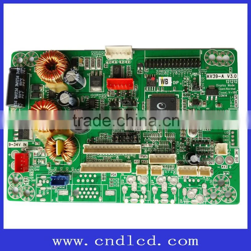Bus LCD Monitor Display Driver Controller main Card with HDMI VGA USB 2*AV support Flip Image