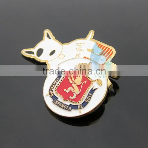 enamel magnetic golf ball marker hat clip with photo etch