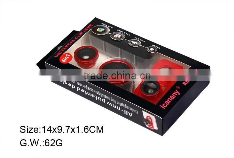 New Design zoom lens for mobile phone camera lens for 4 in 1 special effect