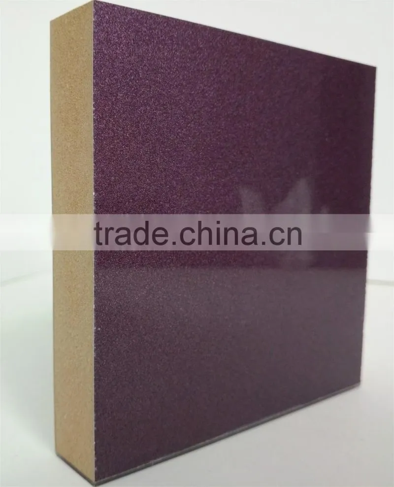 Solid color & Metallic color uv lacquer coated mdf board for furniture