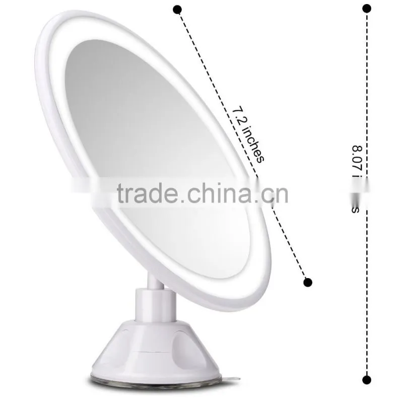 Rechargeable Bathroom Vanity Mirror,Shower and Bathroom Mirror With Rechargeable Lithium Battery,Lighted Makeup Mirror