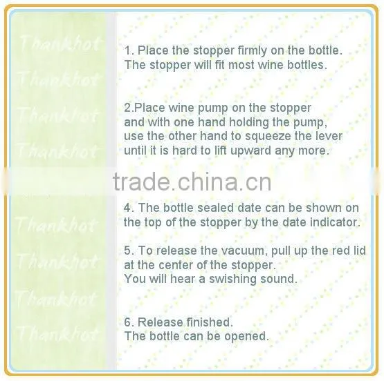 Vacuum wine bottle stopper with pump with gift box for promotion