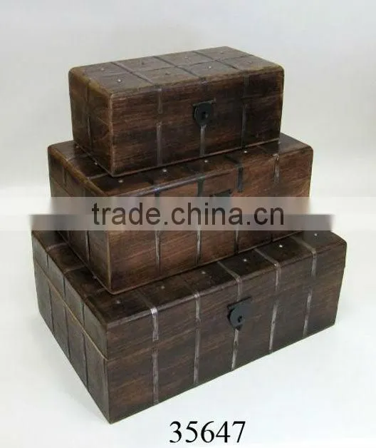 Antique Wooden Pirate Chest Boxes
