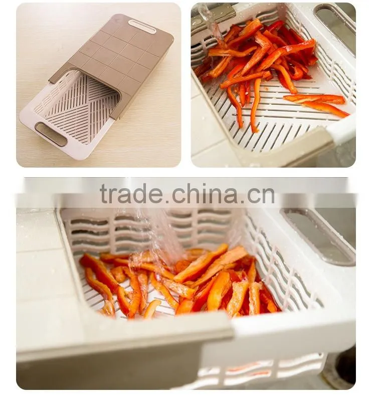 Multifunction Kitchen PP Plastic cutting Board With Drawer