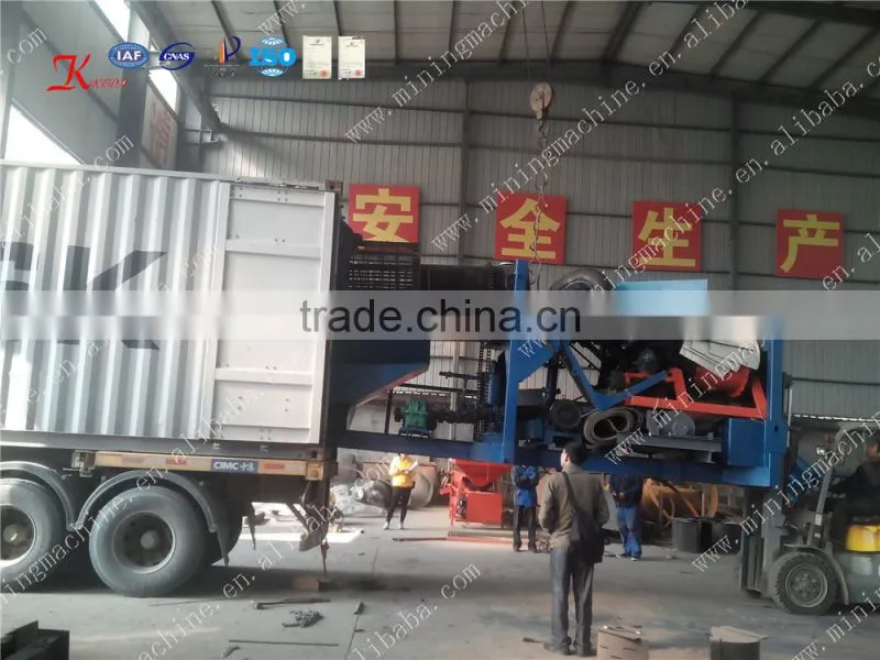 diesel engine Mobile gold trommel mining machine for small miner