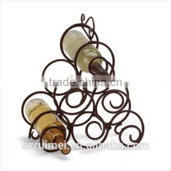 triangle metal wine bottle display rack