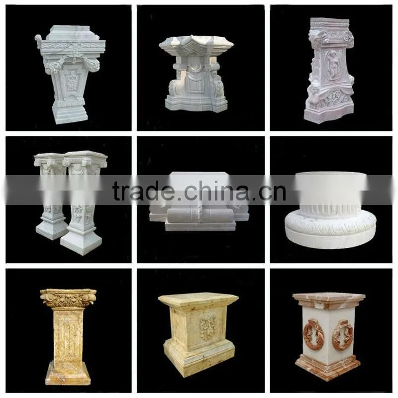 Natural Stone Pedestal with Lion Head