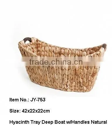 Small Water Hyacinth Storage Basket with Metal Frame