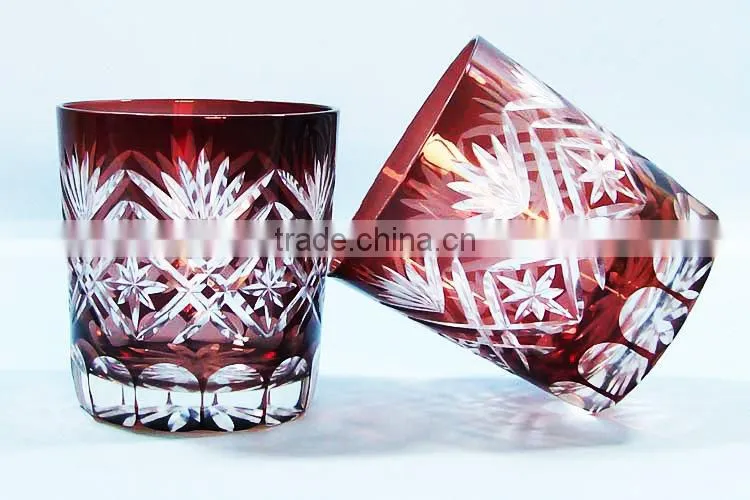 2017 trendy hand cut to clear wine glass drinking tumbler