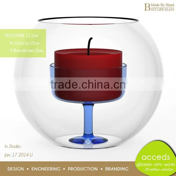 Replacement Novelty Ti-Borosilicate Glass Wedding Goblet Candle Holder