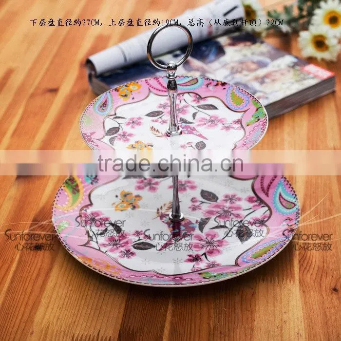 Hot Sale Porcelain Double Cake Dinner Plate