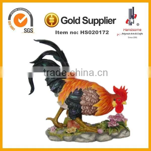 19''H resin cock statues, polyresin chanticleer figurine, resin chantecler