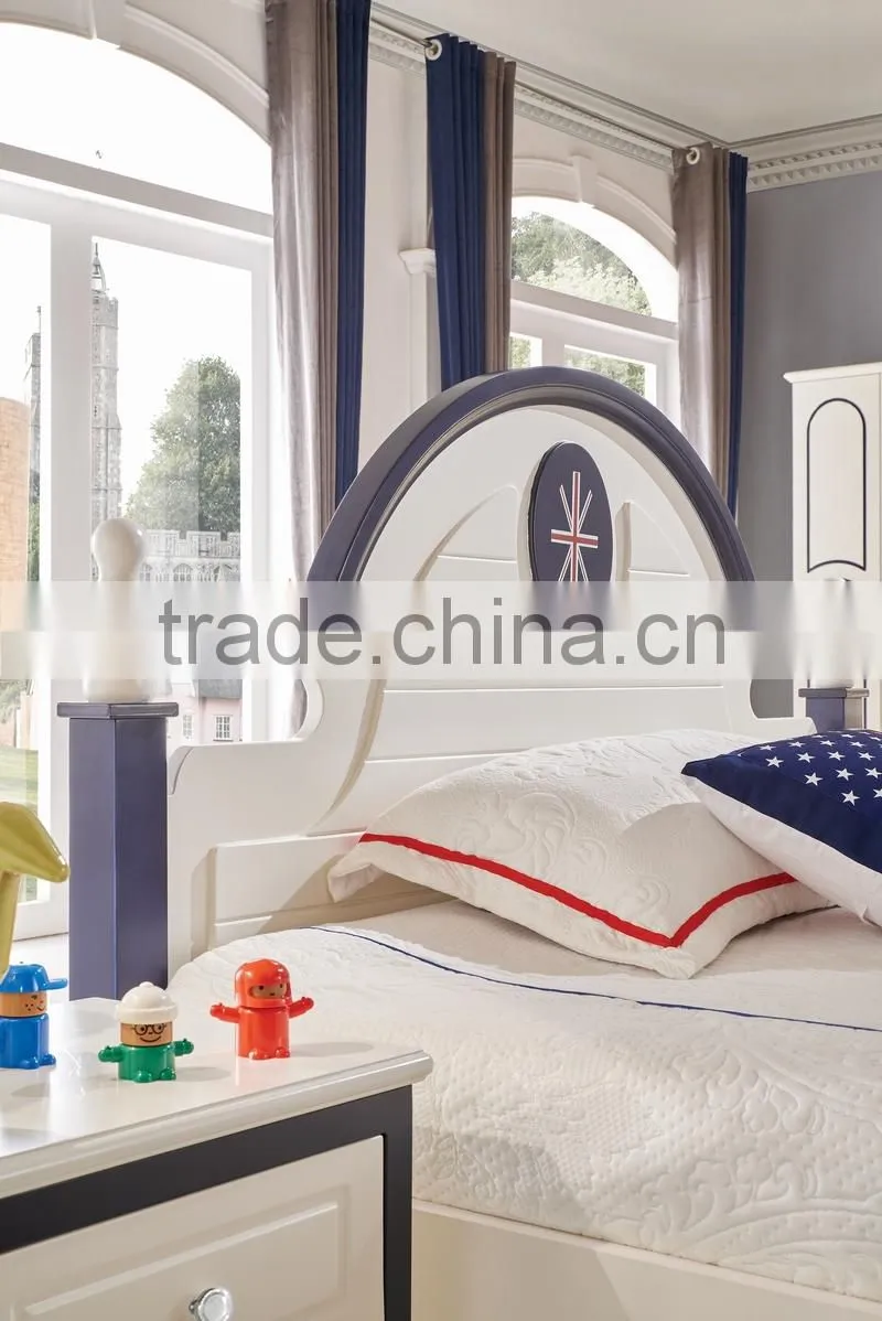 MJ665 2016 new luxury colorful white bedroom set wooden children kids teenager bedroom set