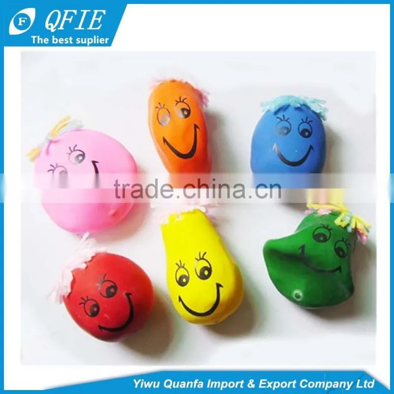 Hot selling 3cm 4.5cm rubber soft smile moody face stress ball toy for kids
