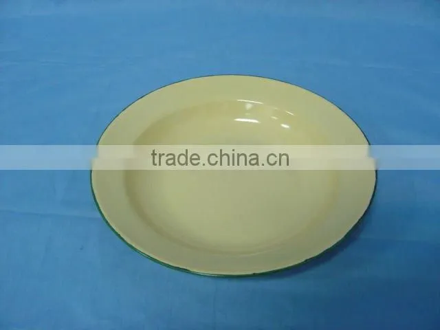 enamelware 14-26cm white porcelain enamel soup plate plain
