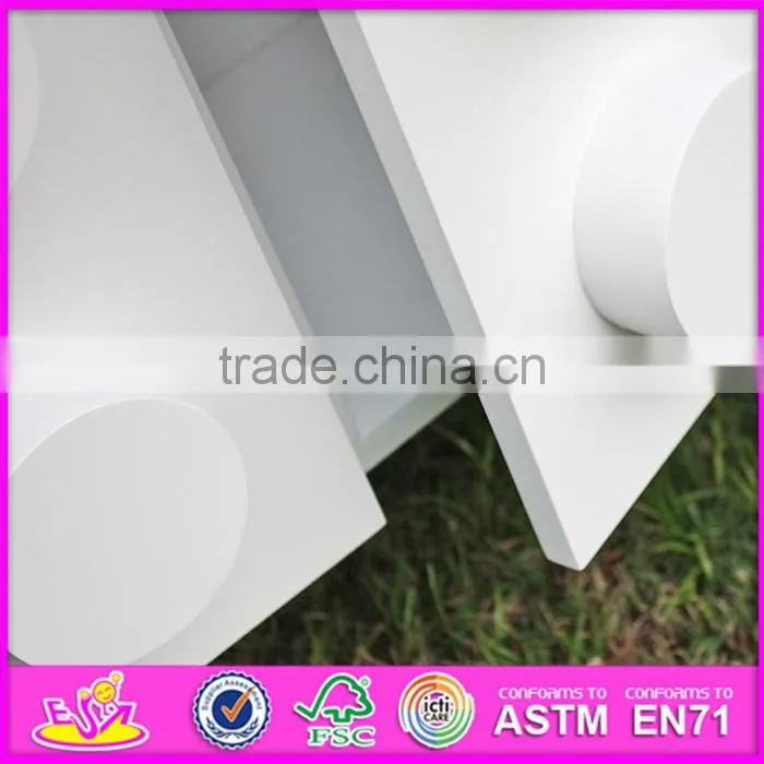 2016 new design white wooden storage bins for children W08C169