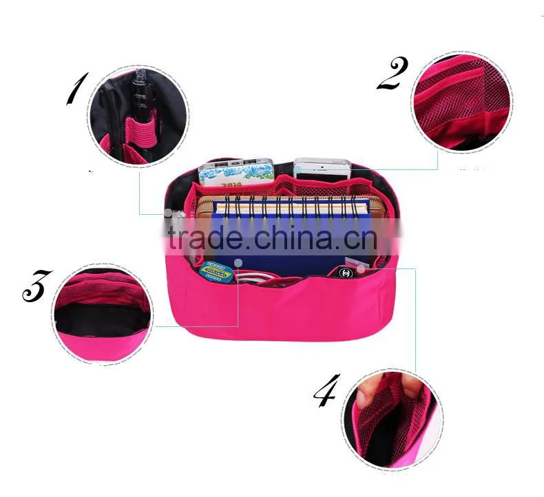 Multi-function cosmetic insert organizer bag with handbag
