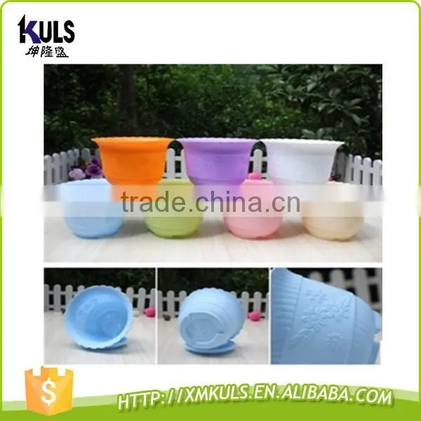 Environmentally plastic round garden nursery planter flower pot