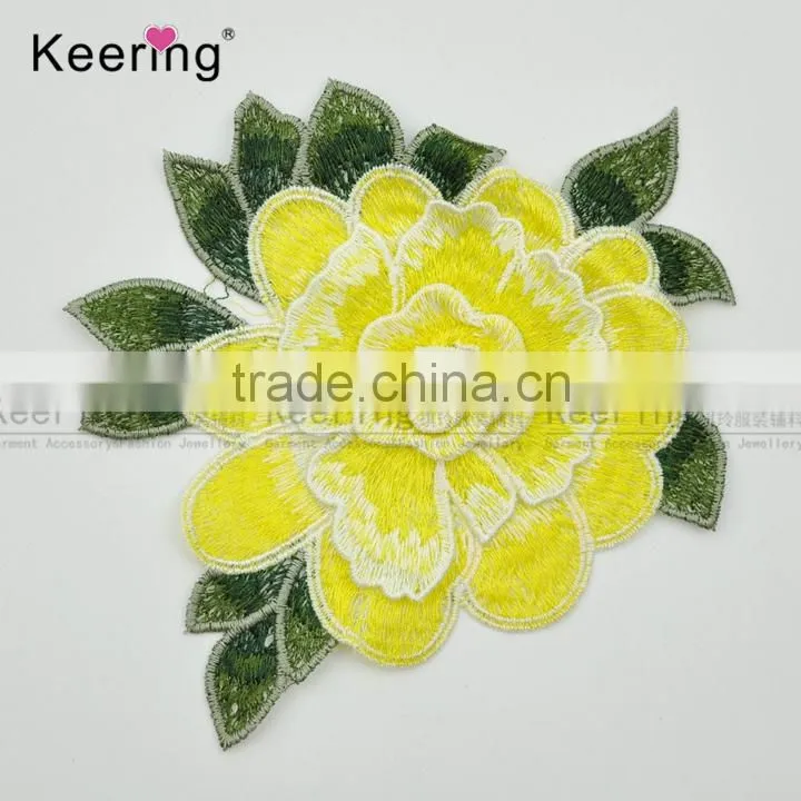2017 new arrival beautiful embroidery patch flower decoration clothing accessories from keering WEF-761