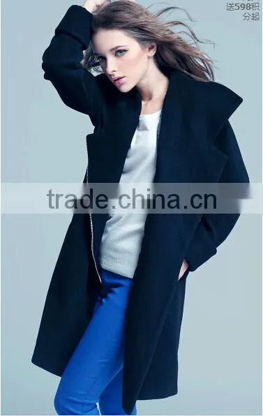 latest ladies quality overcoat jasper wool/polyester factory wholesale woman coat