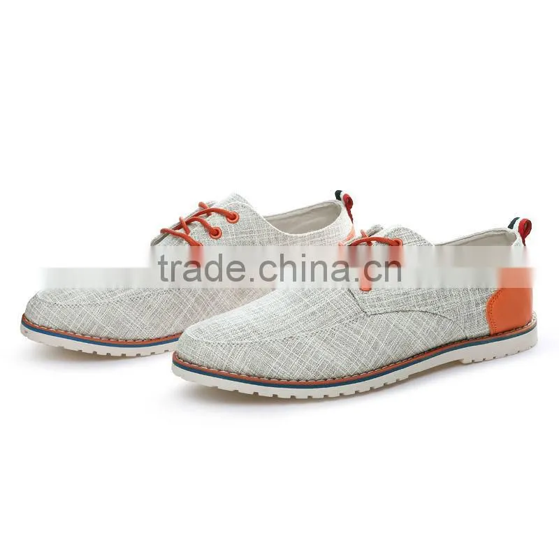china brand fashion linen casual shoes for men, adults casual canvas shoes sample high quality for male