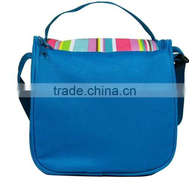 Hot sell fashion pink stripe cooler bag