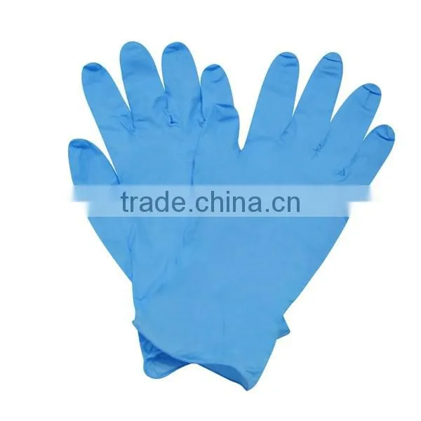Soft Blue Nitrile Glove With Rubber Lining