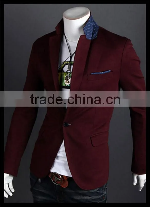 latest new design casual style one button slim men blazer