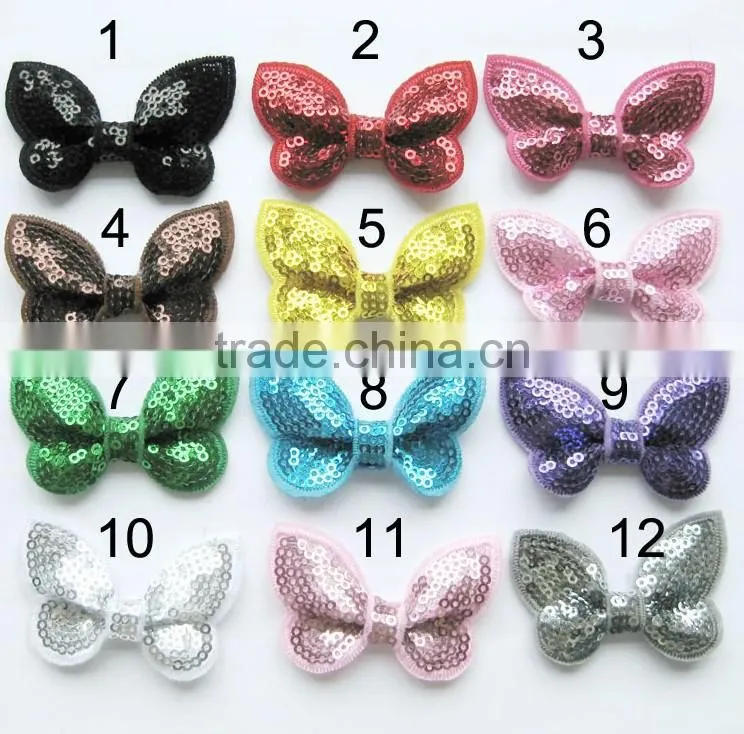 Fast delivery Hot Various Colors Flower Sequin Baby Girl Bow Headbands for Girl Hair Sequin Cute Colorful Shiny Mixed Acessories