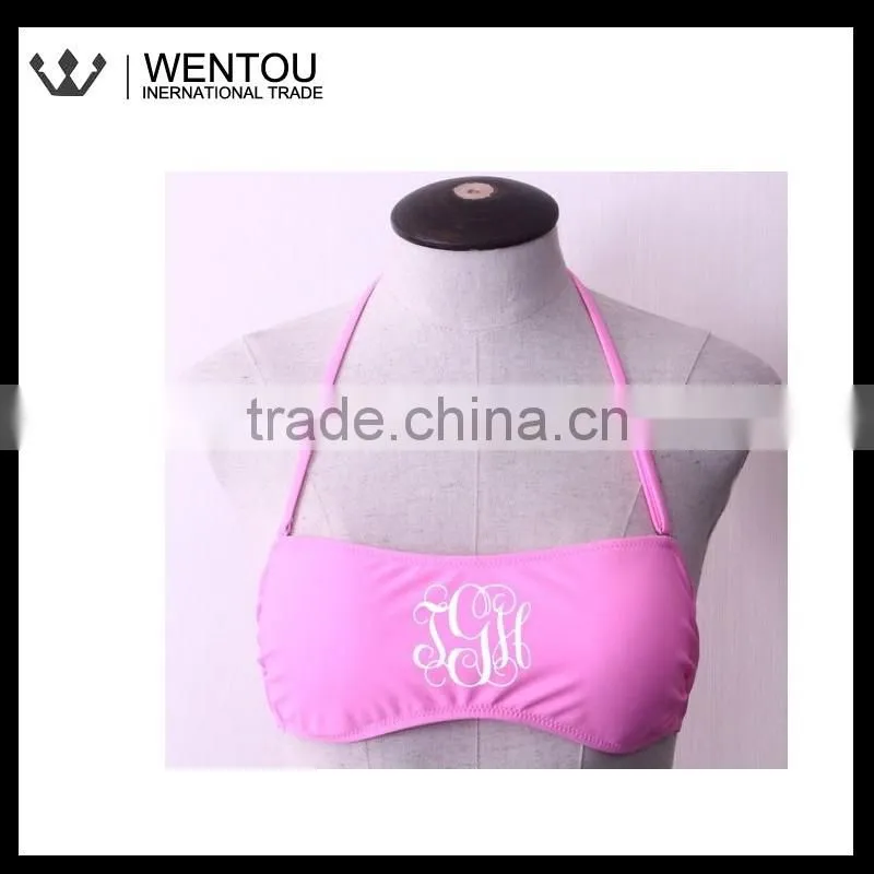Plain Monogrammed Swimsuit Top