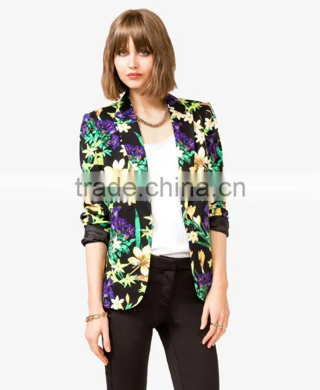 Tropical Flower Knit Blazer