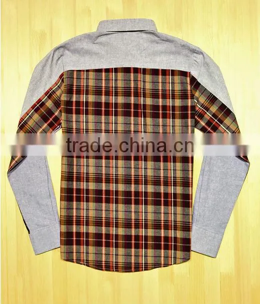 new style man's oxford with double-brushed cotton split joint shirt