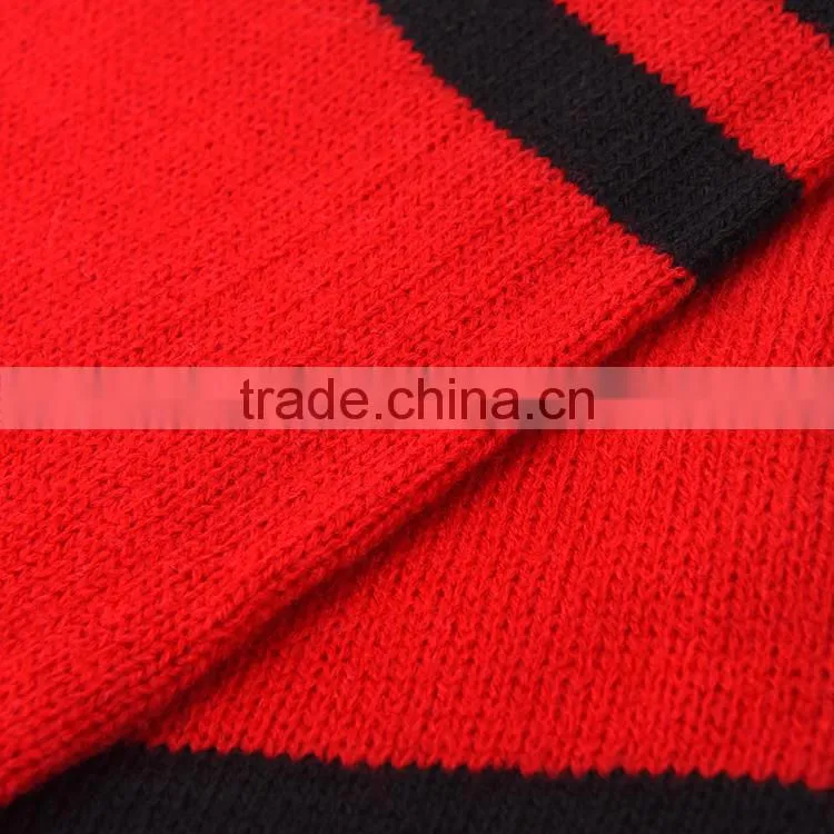 Jacquard football double layers scarf hat gloves woven acrylic sets