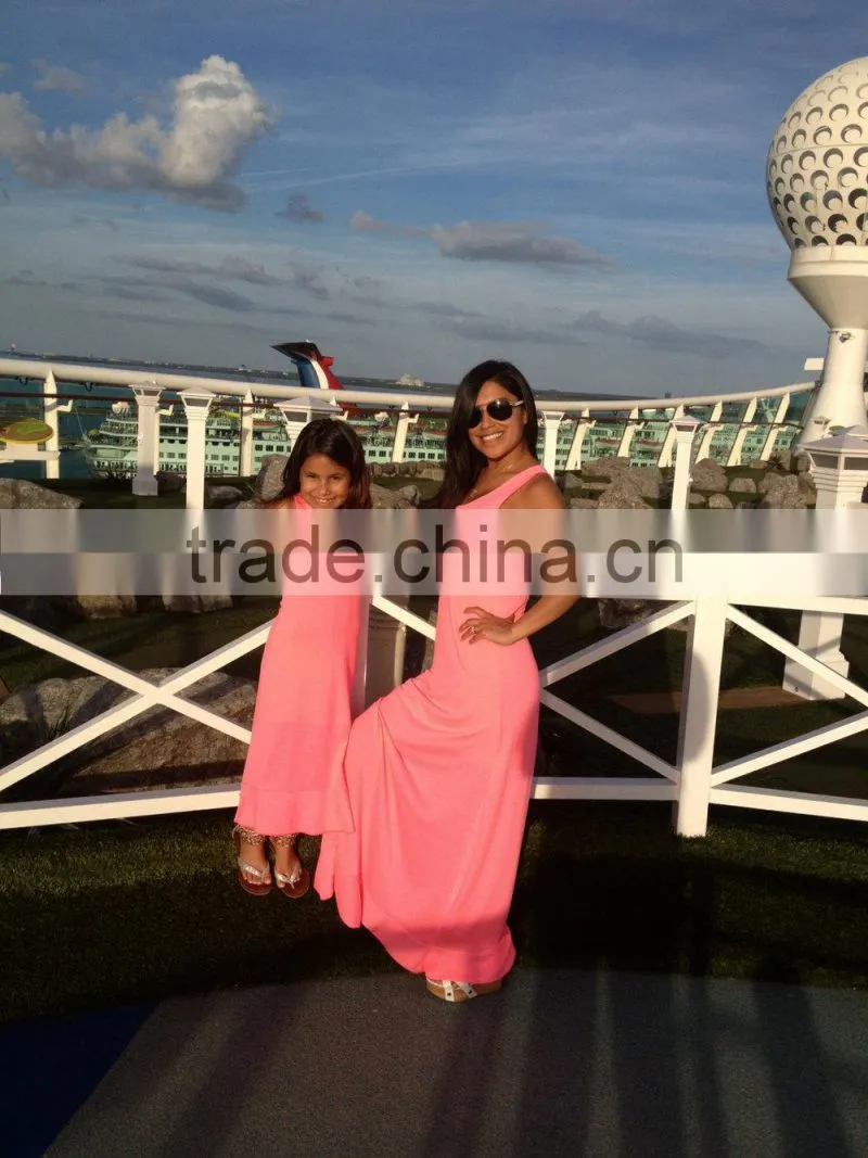 maxi ladies dresses pink family matching clothing