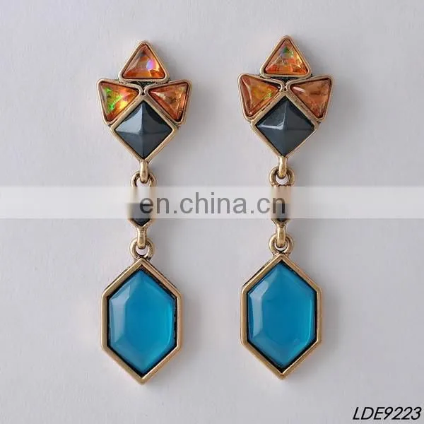 2016 fashion colourful solid pierced oval hook earring
