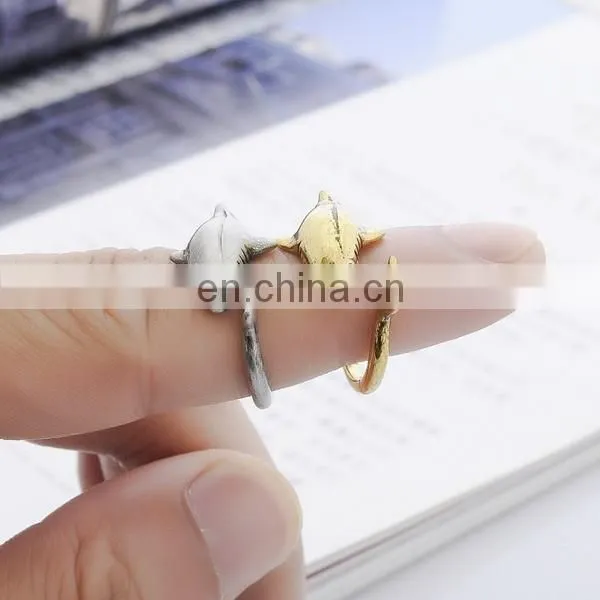 Fashion Design Dolphine Open Ring Cuff Knuckle Cuff Ring