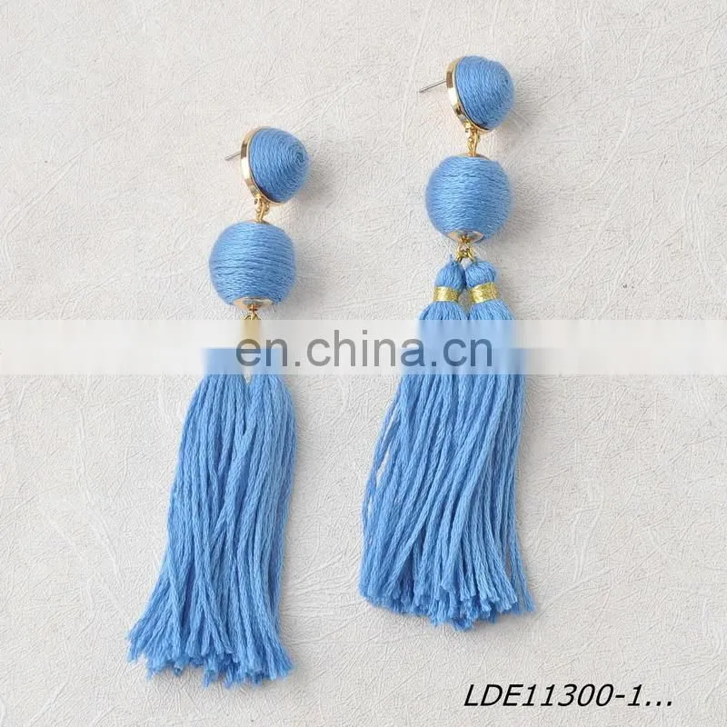 Pom Pom Style Pelote Woolen Yarn Tassel Earrings Ball Earrings