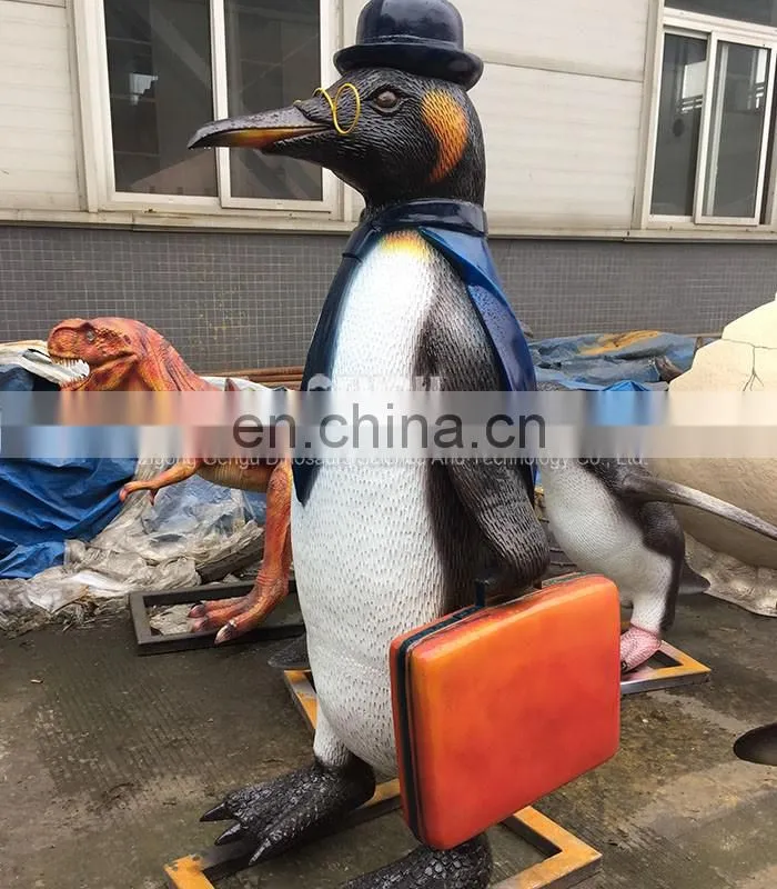 Fiberglass Life Size Cartoon Penguin Statue