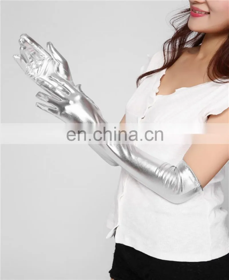 2015 Top New Fashionable Design Gloves Sexy Women Lingerie Glove Silver And Gold Available Erogenous Fancy Wet Look OPARE GLOVES