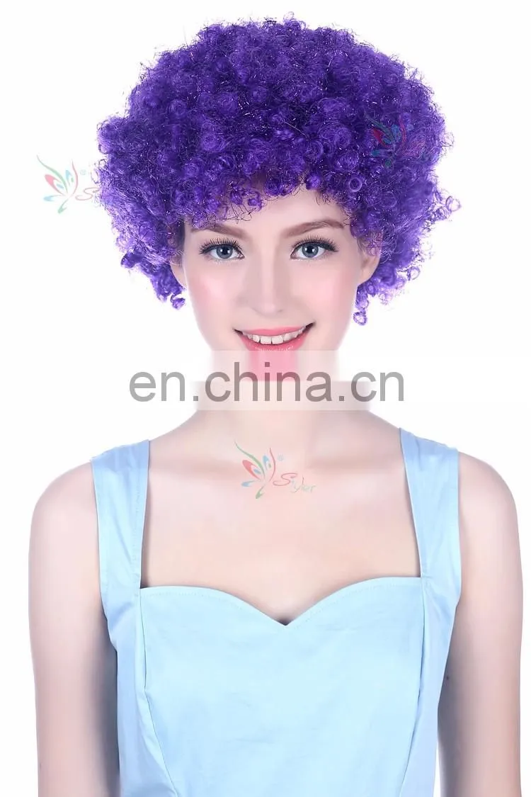 cheap wholesale soccer fans synthetic wig carnival party football fan wig