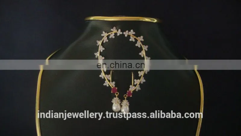 cz stone ear cuffs exporter, ad jewellery ear cuffs manufacturer
