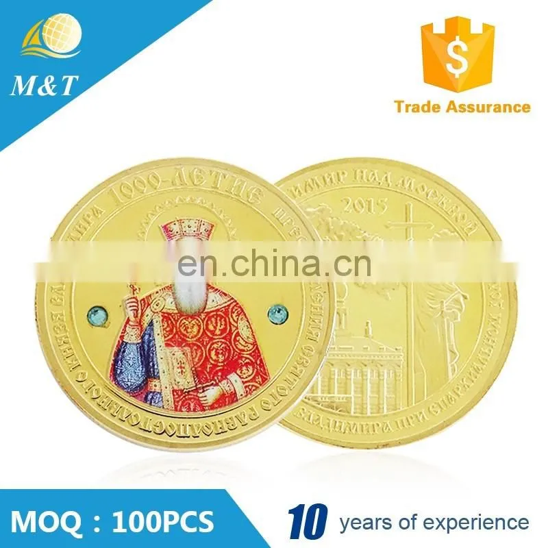 2016 Customize gold embossed souvenir coin