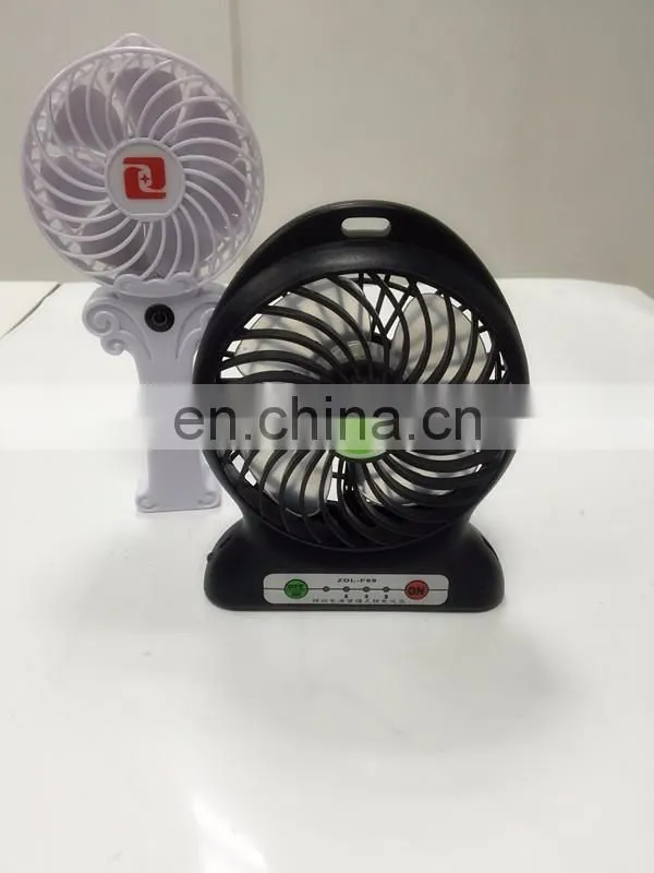 Custom Logo Printing Rechargeable Mini USB Desk Fan with LED Light